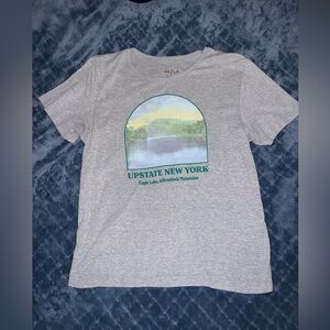 PacSun Women’s UPSTATE NEW YORK Eagle Lake, Adirondack Mountains Gray Tee Large